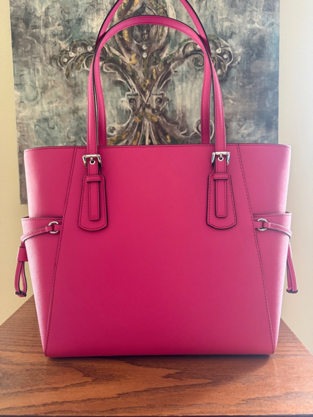 Michael Kors Fuchsia Saffiano Leather Tote - Picture 3 of 9